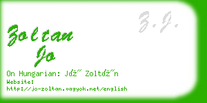 zoltan jo business card